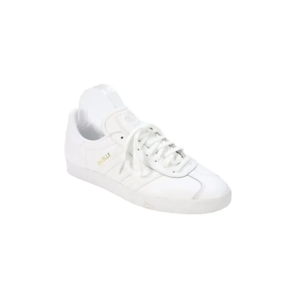 Adidas Mens Gazelle Leather Lace-Up Casual Sneakers White Size 8